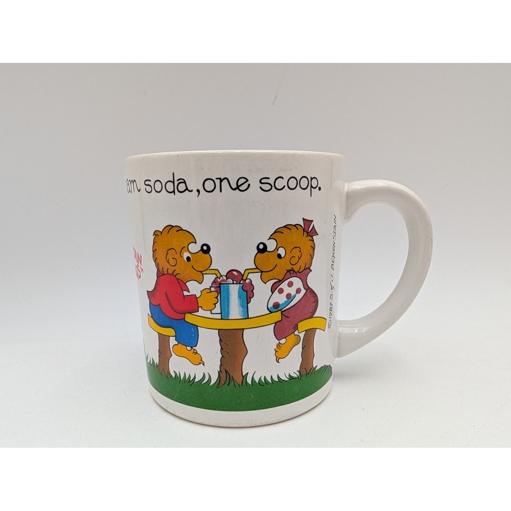 Princess House Berenstain Bears Coffee Mug White Vintage 1987 Ceramic Picnic